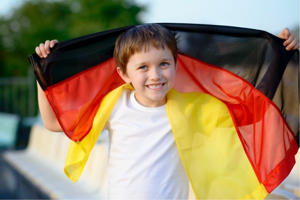 Boy with a German Flag